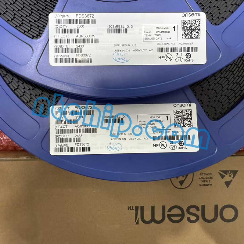onsemi FDS3672 original reel label
