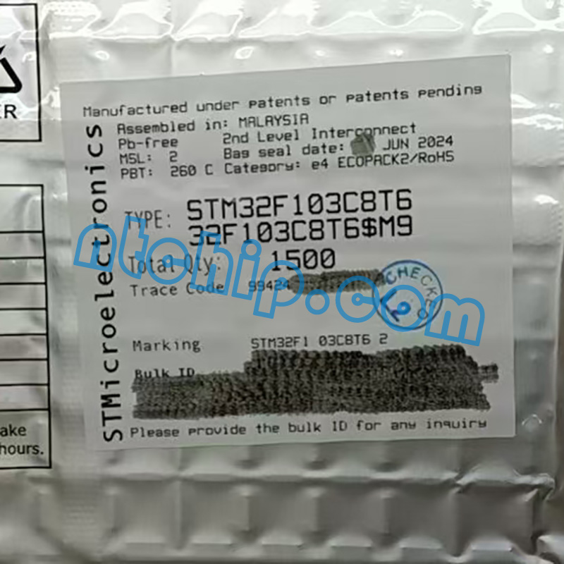 STMicroelectronics STM32F103C8T6 original package label