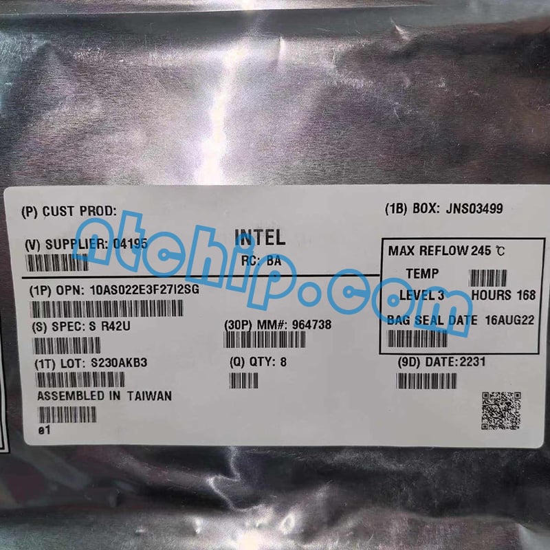 Altera 10AS022E3F27I2SG original package label