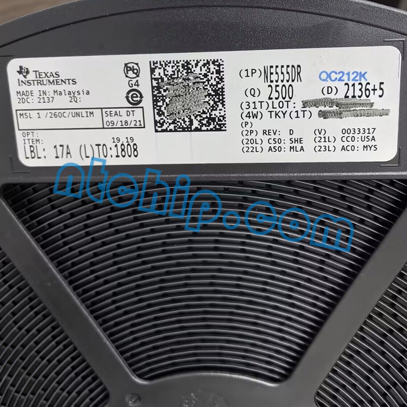 Texas Instruments NE555DR original reel label