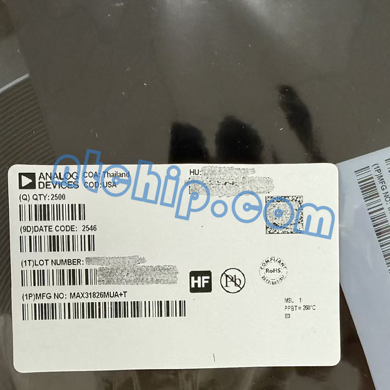 Maxim Integrated MAX31826MUA+T original package label