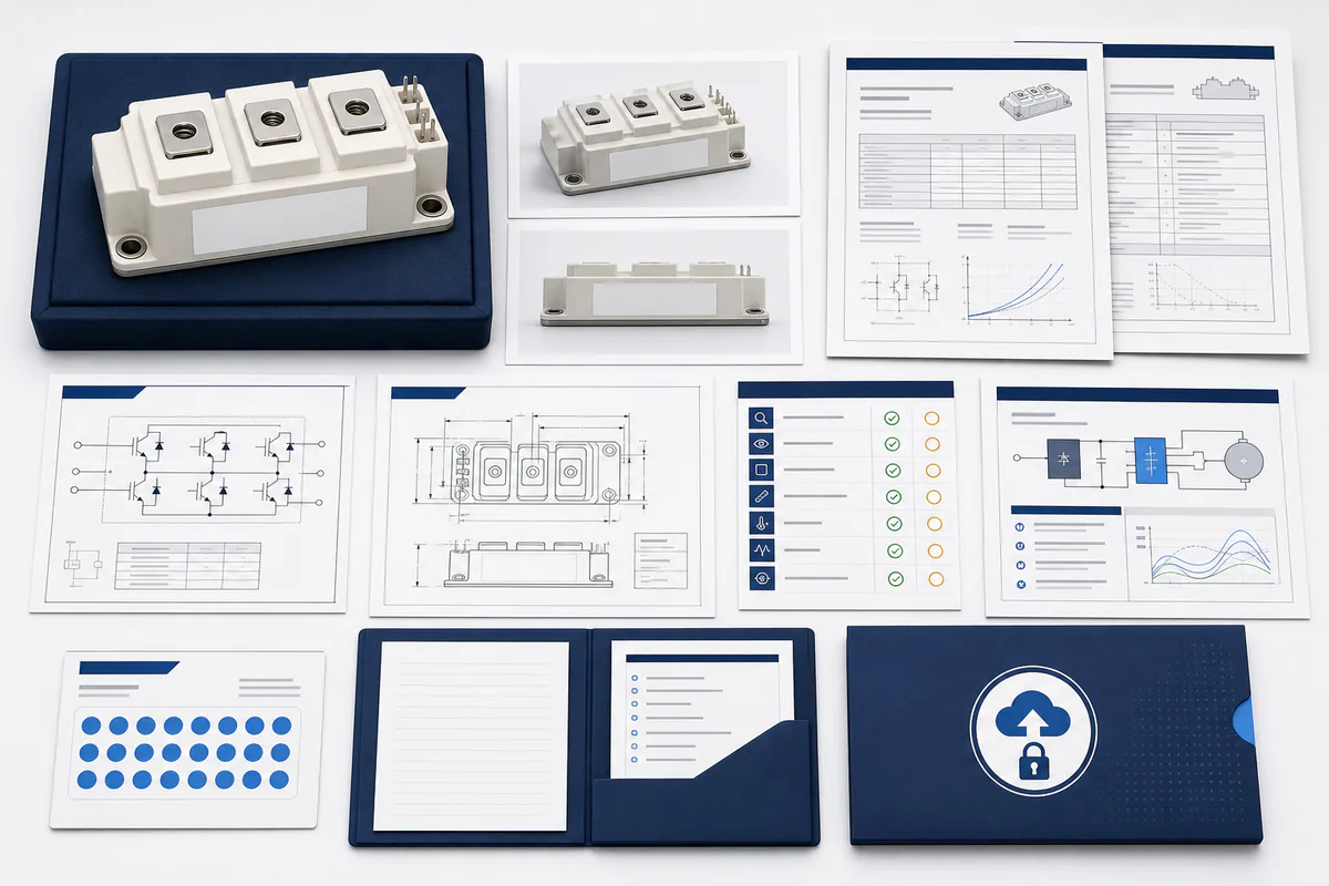 IGBT replacement RFQ evidence pack with module photos, datasheets, drawings, and quality requirements